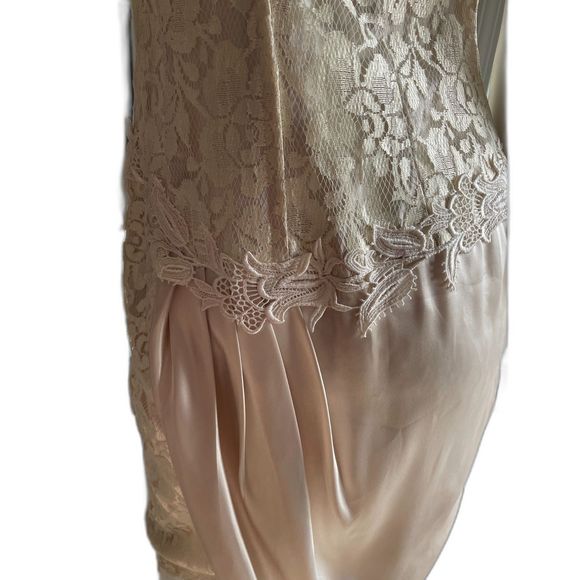 LORRIE KABALA Collectable Vintage Cream Lace Beaded Draped Victorian Dress, Sz 8 - Picture 8 of 16